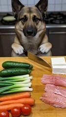 シェパード 自分で料理を作って食べる