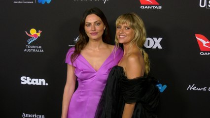 Phoebe Tonkin and Teresa Palmer attend the 22nd annual G'Day USA Arts Gala blue carpet event