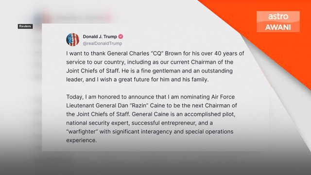 Pengerusi Ketua Turus bersama Amerika Syarikat ditamatkan perkhidmatan