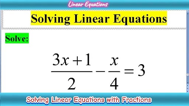 Solving Linear Equations by mathoguide