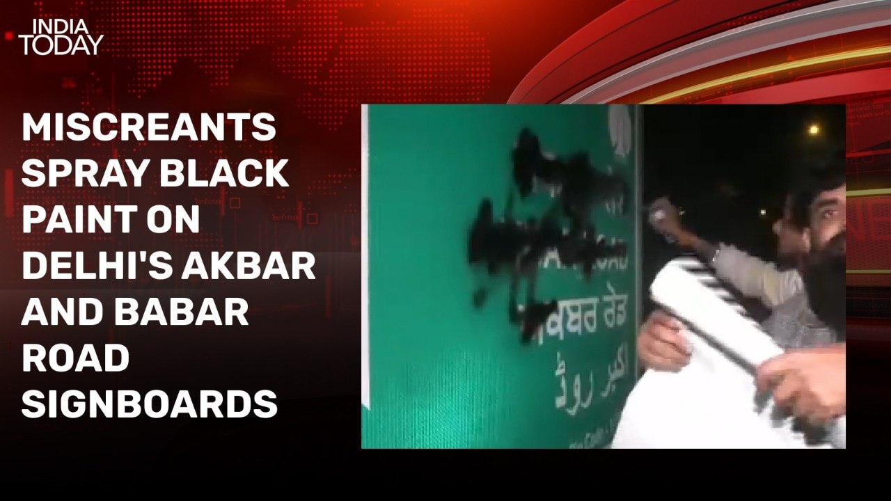 Miscreants deface Delhi's Akbar, Babar road signboards; probe underway