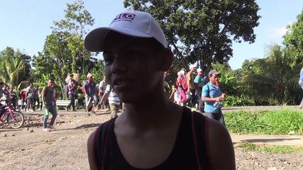 Caravana de migrantes mientras se dirige a Estados Unidos