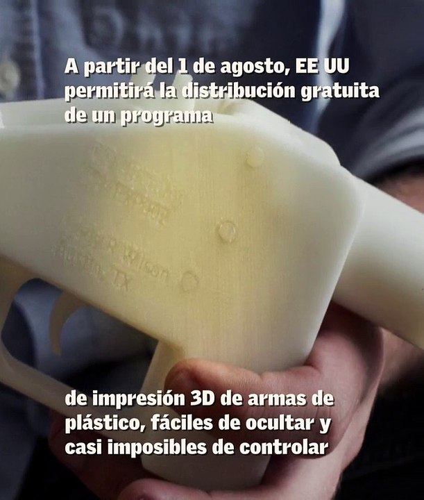 Legisladores Demócratas Expresaron Preocupación Por Un Fallo Reciente Que Permite La Distribución Gratuita En Estados Unidos De Un Programa De Impresión 3d De Armas De Plástico, Fáciles De Ocultar Y Casi Imposibles De Controlar...