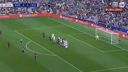 Barcelona Vs Psv 1-0 - Lionel Messi Free Kick Goal