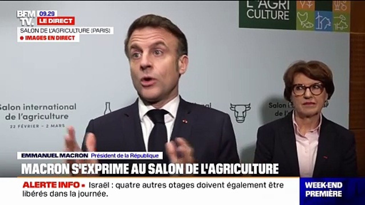 Salon de l'agriculture: "Nos agriculteurs ne peuvent pas être la variable d'ajustement du pouvoir d'achat et des accords agricoles" déclare Emmanuel Macron