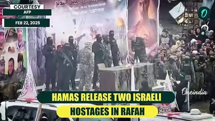 Hamas Releases Israeli Hostages | Shocking Video Shows Hamas Parading Hostages on Stage | Watch
