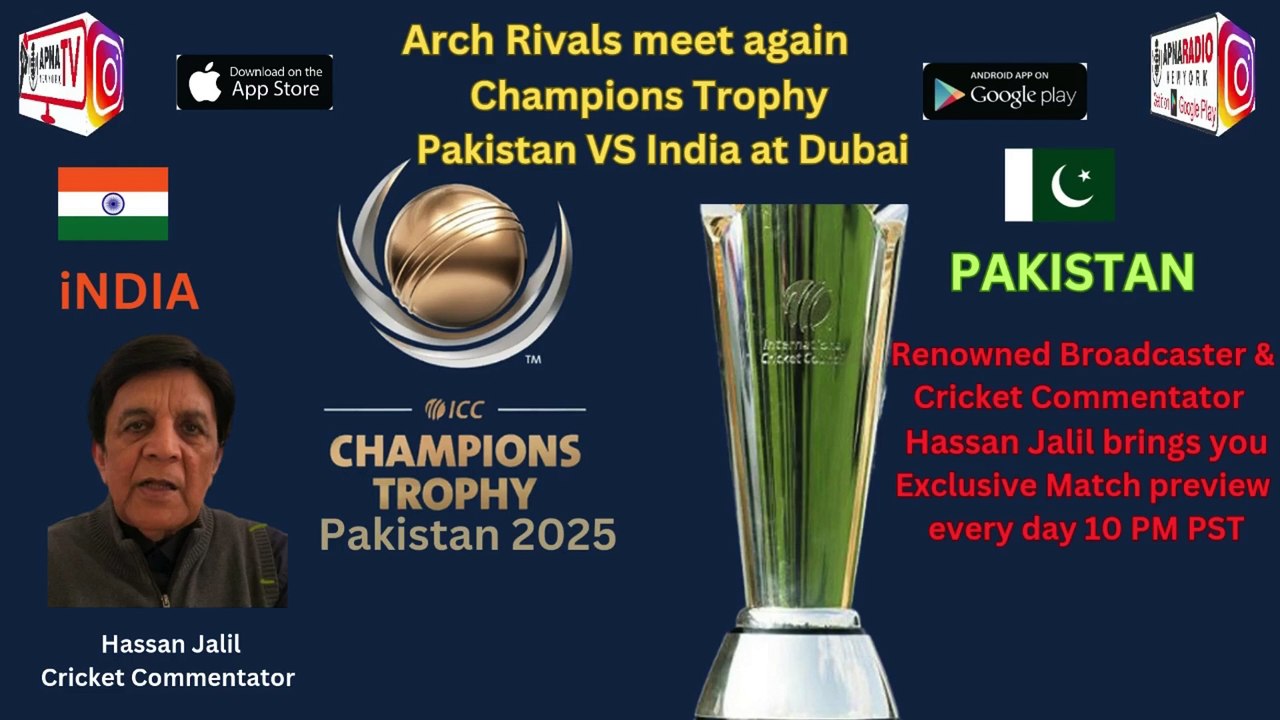 Pakistan Takes On India in DUBAI Champions Trophy Thriller! Apna Tv New York (Today) 22-02-2025