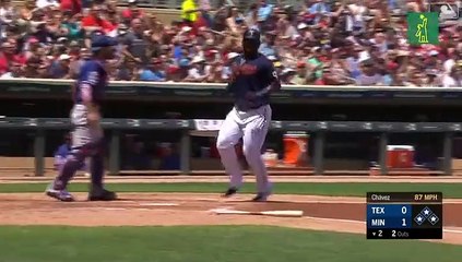 Byron Buxton de los Twins de Minnesota remolca 2 con hit