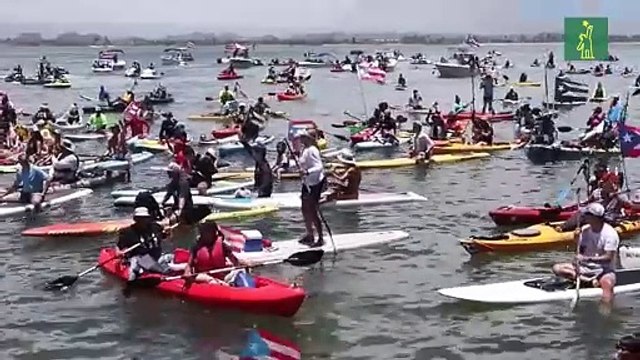 Puertorriqueños exigen la renuncia del gobernador Roselló en una protesta acuática