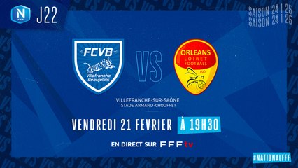 J22 Résumé du Match Villefranche vs US Orléns LF (2-0) - J22 National 2024-2025 ⚽