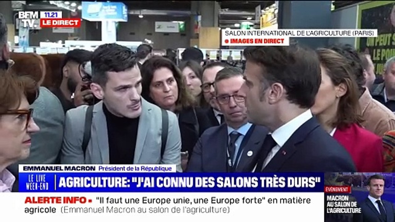 Emmanuel Macron assure que "la filière agricole et agroalimentaire française est une grande filière d'exportation" et qu'il "faut la défendre et la rendre encore plus compétitive"