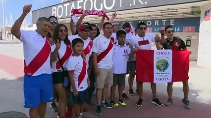 Padre e hijo viajan por Brasil acompañando a Perú