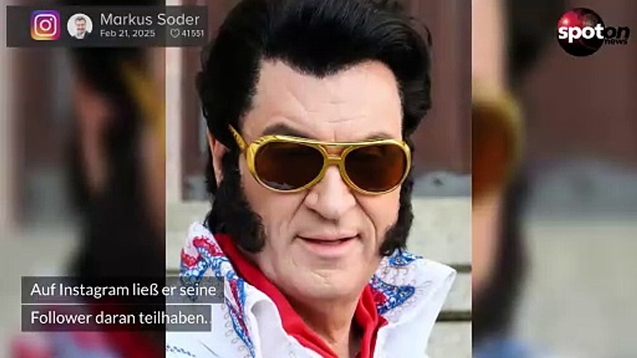 Markus Söder überrascht als Elvis: Fans diskutieren über Bart-Look