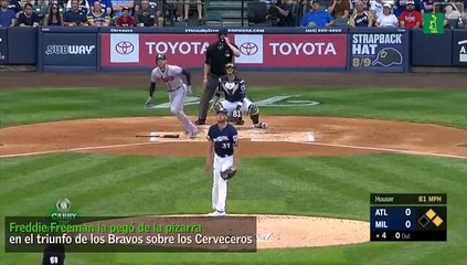 Freeman la pegó de la pizarra y los Bravos vencieron a los Cerveceros