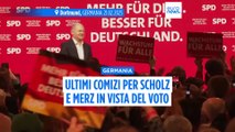 Elezioni in Germania: gli ultimi comizi di Olaf Scholz e Friedrich Merz