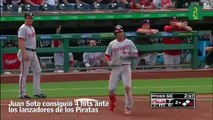 Juan Soto consiguió 4 hits ante el picheo de los Piratas