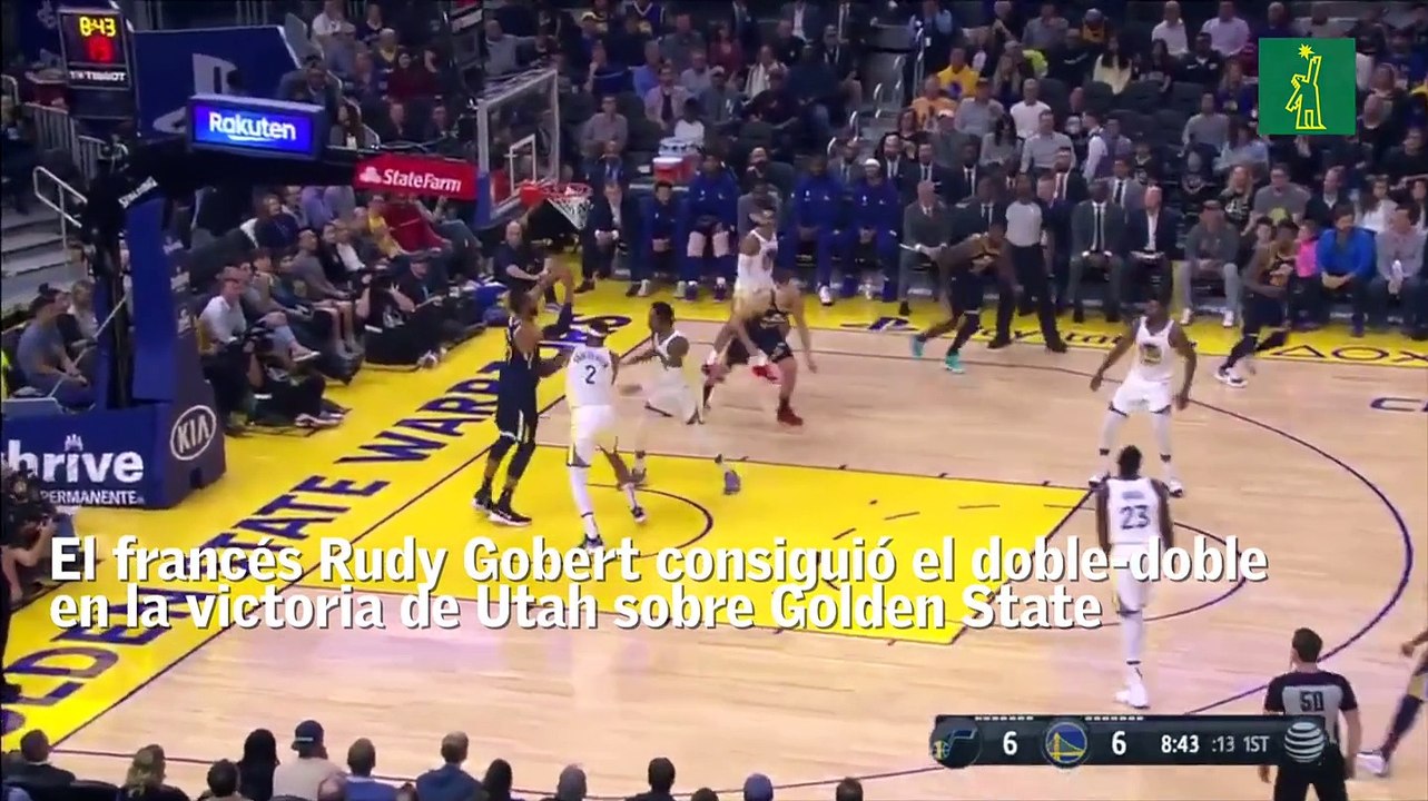 Rudy Gobert consiguió el doble-doble y Utah venció a Golden State
