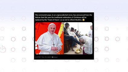 Όχι, ο Πάπας δεν αντικαθιστά τα Χριστούγεννα με μια «Γιορτή της Ειρήνης»