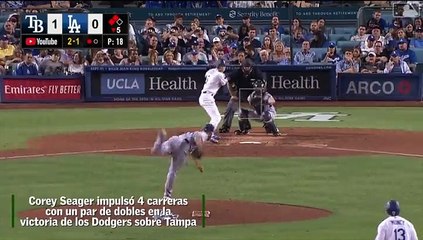 Corey Seager impulsó 4 en triunfo de los Dodgers sobre Tampa