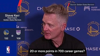 Kerr hails Curry's latest 'impressive' record