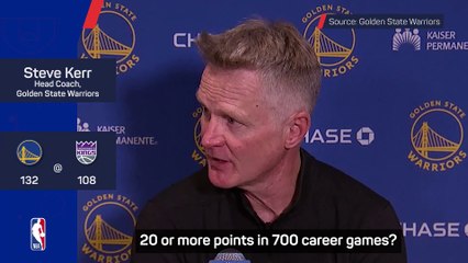 Kerr hails Curry's latest 'impressive' record