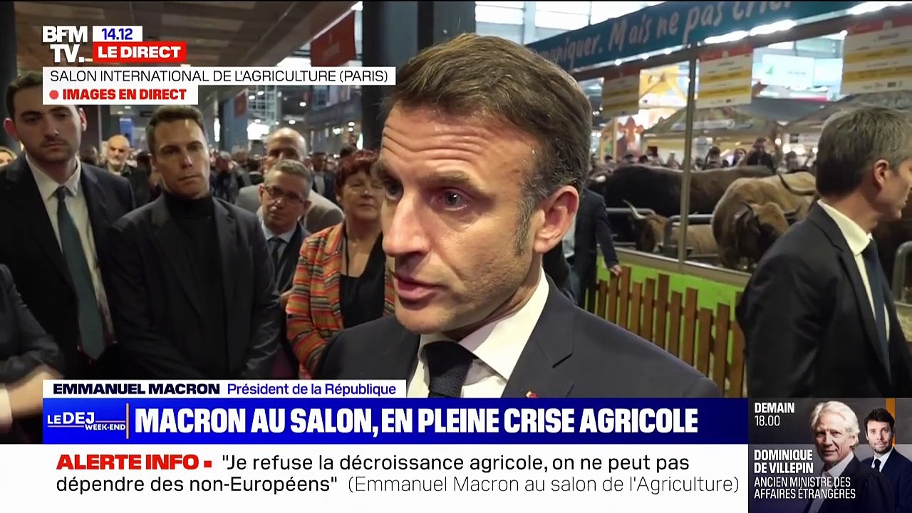 "Je mènerai le travail jusqu'au bout": depuis le Salon de l'agriculture, Emmanuel Macron s'exprime sur l'affaire Bétharram et assure que François Bayrou a "toute sa confiance"