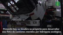 Presentación de camiones movidos por hidrógeno ecológico en Ginebra