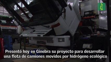 Presentación de camiones movidos por hidrógeno ecológico en Ginebra