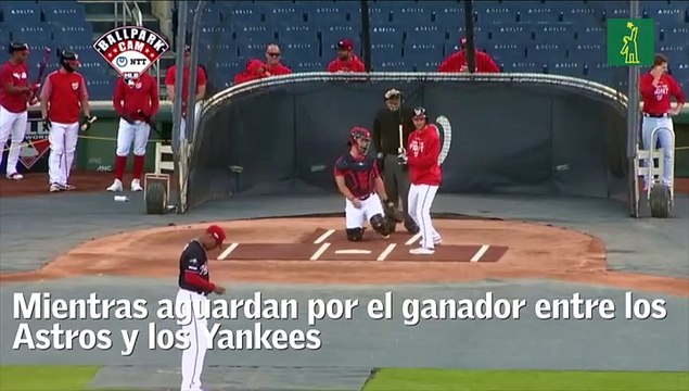 Nacionales tratan de mantenerse a tono mientras aguardan por su rival en la Serie Mundial