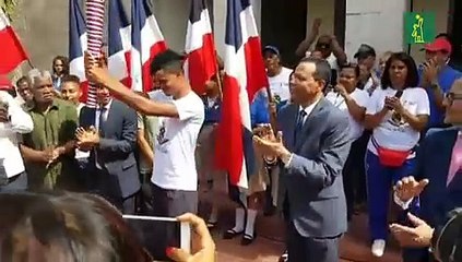 Inicio de recorrido del fuego escolar de los juegos deportivos nacionales en Monte Plata