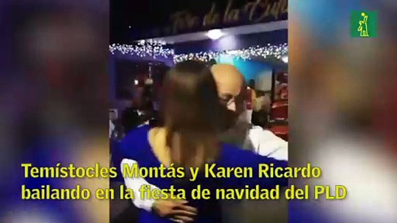 Temístocles Montás y Karen Ricardo bailando en la fiesta de navidad del PLD