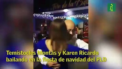 Temístocles Montás y Karen Ricardo bailando en la fiesta de navidad del PLD