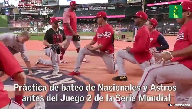Práctica de bateo de Nacionales y Astros antes del Juego 2 de la Serie Mundial