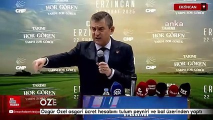 Özgür Özel bu kez de asgari ücret hesabını tulum peyniri ve bal üzerinden yaptı