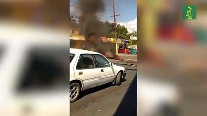 Manifestaciones en la carretera Mella próximo a la OMSA