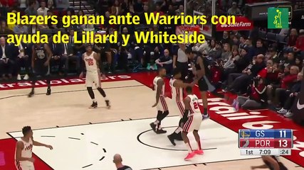 Blazers ganan ante Warriors con ayuda de Lillard y Whiteside