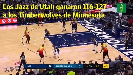 Los Jazz de Utah ganaron 116-127 a los Timberwolves de Minnesota