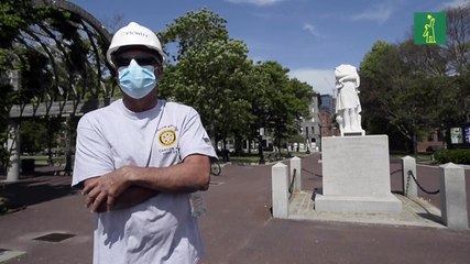 Decapitan una estatua de Cristóbal Colón en Boston
