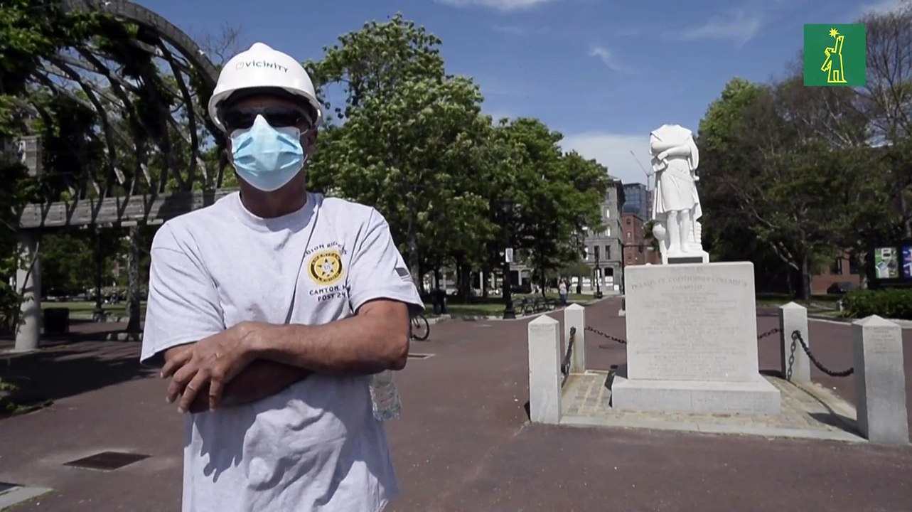 Decapitan una estatua de Cristóbal Colón en Boston