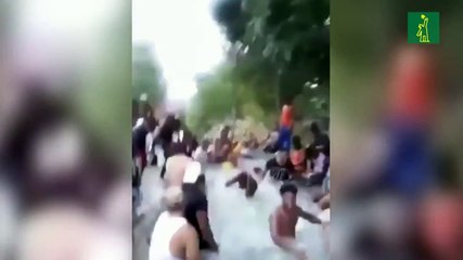 Desafían medidas de prevención contra el COVID-19 al acudir a balneario en Galván