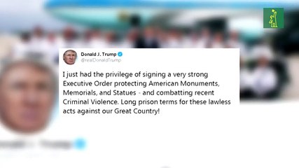 Trump firma una orden que castiga con hasta 10 años de prisión a quien ataque monumentos