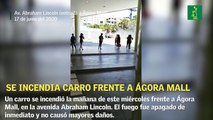 Se incendia carro frente a Ágora Mall