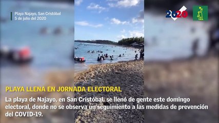 Playa Najayo, en San Cristóbal, llena de gente en la jornada electoral