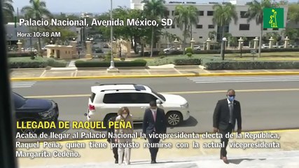 Llegada de Raquel Peña al Palacio Nacional