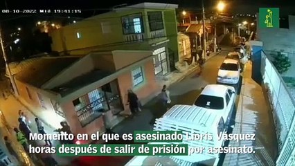 Momento en el que es asesinado Lioris Vásquez Martínez horas después de salir de prisión