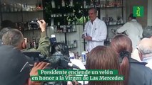 Presidente enciende un velón en honor a la Virgen de Las Mercedes, 