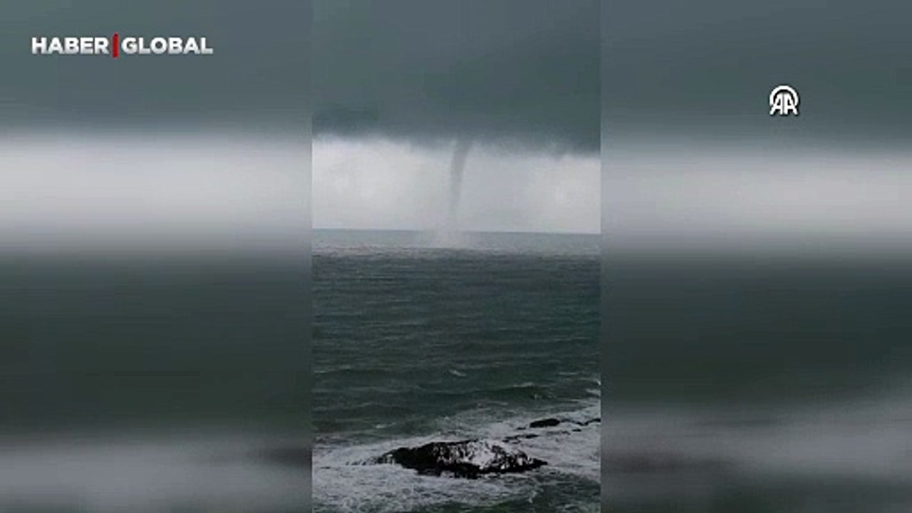 Karadeniz'de oluşan devasa hortum kamerada