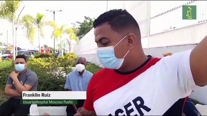 Largas filas para hacerse pruebas de COVID-19 en el Hospital Moscoso Puello