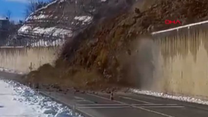 Ordu'da heyelan; o anlar kamerada