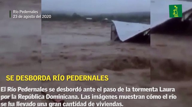 Desborde de Río Pedernales se lleva viviendas